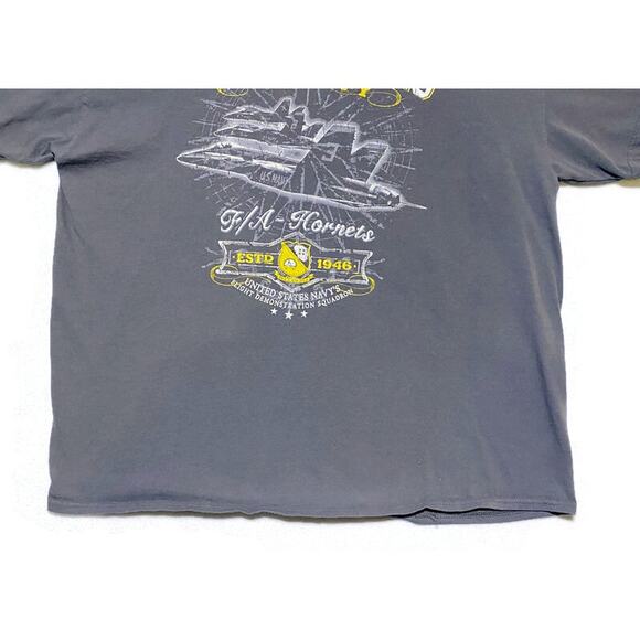 US Navy Blue Angels T-Shirt Men's Size 2XL Grey Short Sleeves by Gildan - Picture 5 of 5